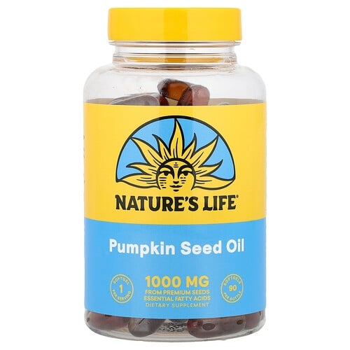 네츄럴 라이프 Nature's Life, 호박씨 오일, 1,000mg, 소프트젤 90정 상세 이미지