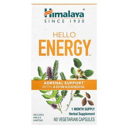 히말리야 허벌 헬스케어 Himalaya, hello 에너지, 아슈와간다로 부신 건강 증진, 베지 캡슐 60정