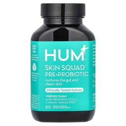 훔 뉴트리션 HUM Nutrition, Skin Squad 프리바이오틱 + 프로바이오틱, 베지 캡슐 60정