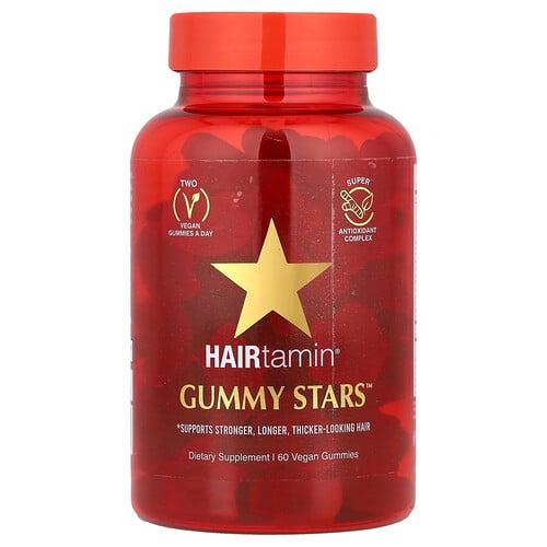 헤어타민 HAIRtamin, Gummy Stars™, Superfruit Medley, 비건 구미젤리 60개 상품 이미지