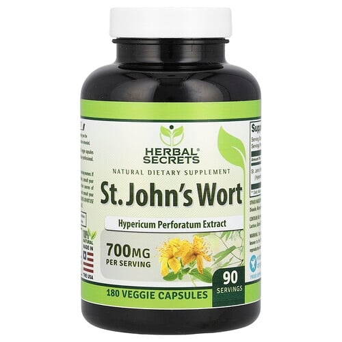 허벌 시크릿 Herbal Secrets, 세인트존스워트, 베지 캡슐 180정(캡슐 1정당 350mg) 상세 이미지