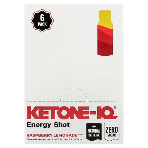 케톤 아이큐 Ketone-IQ, Energy 샷, 라즈베리 레모네이드, 병 6개, 개당 59ml(2fl oz) 상세 이미지