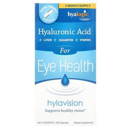 햐로직 LLC Hyalogic, Hylaview, 히알루론산 + 루테인 + 제아잔틴 + 비타민, 캡슐 120정