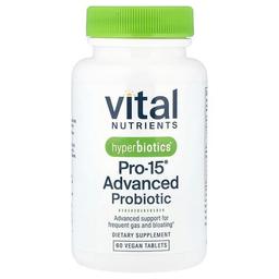 Vital Nutrients, Hyperbiotics®, Pro-15® 어드밴스드 프로바이오틱, 비건 정제 60정