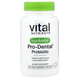 Vital Nutrients, Hyperbiotics®, Pro-Dental® 프로바이오틱, 천연 민트 맛, 비건 츄어블 90정