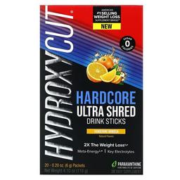 하이드록시컷 Hydroxycut, 하드코어 울트라 쉐드 드링크 스틱, 귤 미모사, 20팩, 개당 6g(0.2oz)