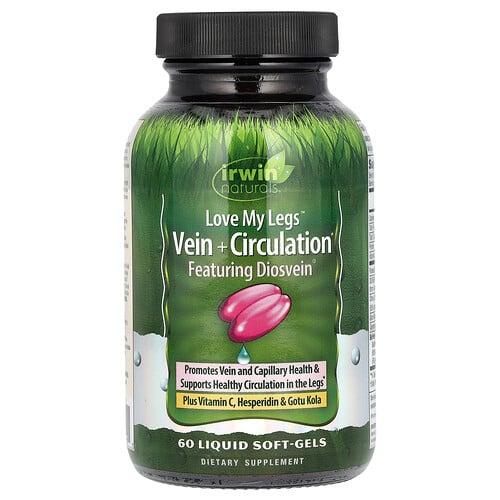 어윈 네츄럴 Irwin Naturals, Love My Legs, 정맥 + 순환, 액상 소프트젤 60정 상품 이미지