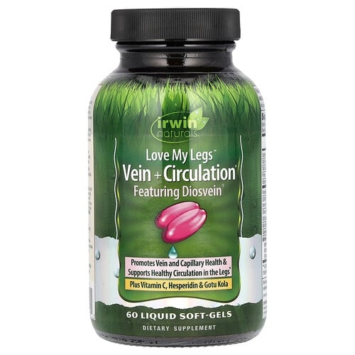 어윈 네츄럴 Irwin Naturals, Love My Legs, 정맥 + 순환, 액상 소프트젤 60정 상세 이미지
