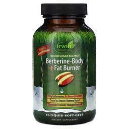 어윈 네츄럴 Irwin Naturals, 베르베린 전신 + 지방 연소제, 액상 소프트젤 56정