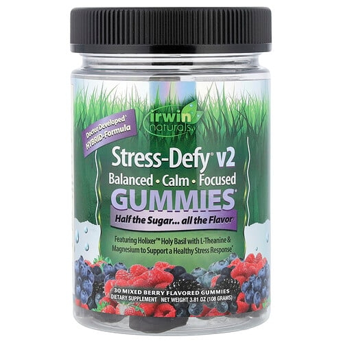 어윈 네츄럴 Irwin Naturals, Stress-Defy® v2 구미젤리, 혼합 베리 맛, 구미젤리 30개 상세 이미지
