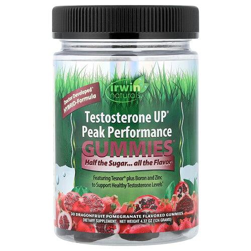 어윈 네츄럴 Irwin Naturals, Testosterone UP® 최고의 운동 능력 구미젤리, 용과 석류 맛, 구미젤리 30개 상품 이미지