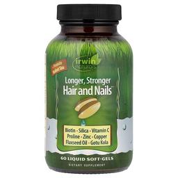 어윈 네츄럴 Irwin Naturals, Longer, Stronger Hair and Nails™, 액상 소프트젤 60정