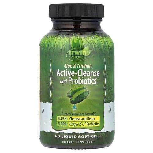 어윈 네츄럴 Irwin Naturals, 알로에 & 트리팔라 액티브 클렌즈 및 프로바이오틱, 60 액상 소프트젤 상품 이미지