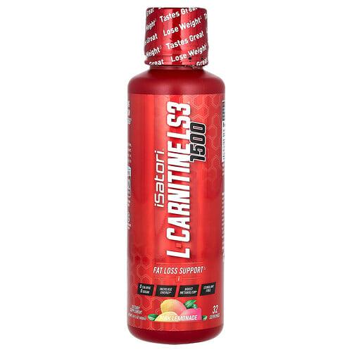이사토리 Isatori, L-카르니틴 LS3 1500, 핑크 레모네이드, 1,500mg, 480ml(16fl oz) 상품 이미지