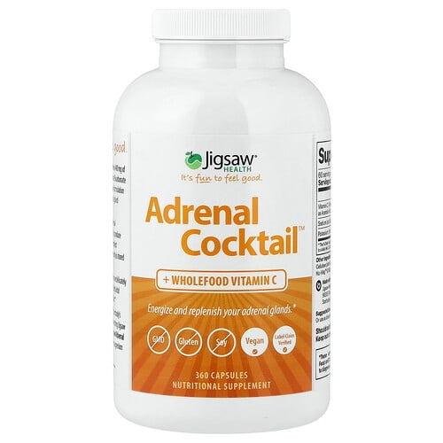 Jigsaw Health, Adrenal Cocktail™ + 천연 식품 비타민C, 캡슐 360정 상세 이미지
