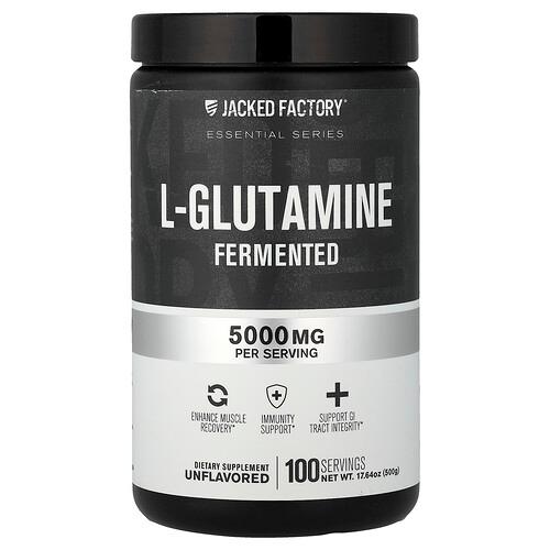 잭드 팩토리 Jacked Factory, Essential Series, L-글루타민, 발효, 무맛, 500g(17.64oz) 상품 이미지
