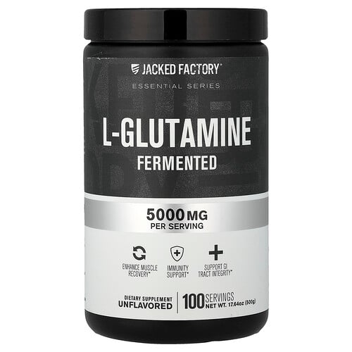 잭드 팩토리 Jacked Factory, Essential Series, L-글루타민, 발효, 무맛, 500g(17.64oz) 상세 이미지