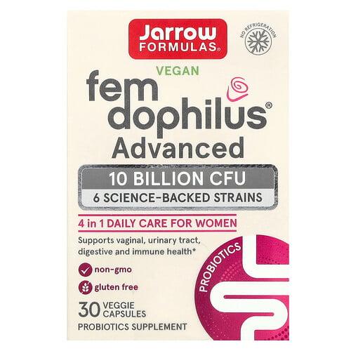 자로우 포뮬라 Jarrow Formulas, 비건 Fem Dophilus, 어드밴스드, 100억CFU(250mg), 베지 캡슐 30정 상품 이미지