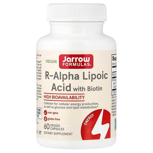 자로우 포뮬라 Jarrow Formulas, R-알파리포산, 비오틴 함유, 베지 캡슐 60정 상품 이미지