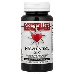크로거 호스 Kroeger Herb Co, Resveratrol Six™, 베지 캡슐 60정