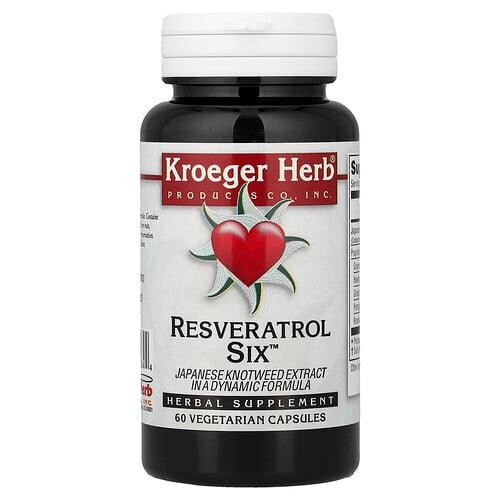 크로거 호스 Kroeger Herb Co, Resveratrol Six™, 베지 캡슐 60정 상품 이미지