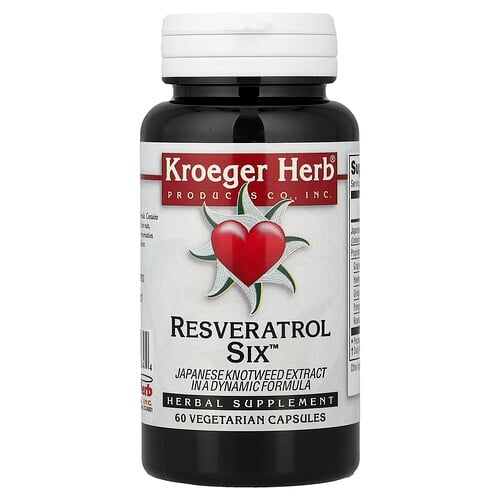 크로거 호스 Kroeger Herb Co, Resveratrol Six™, 베지 캡슐 60정 상세 이미지