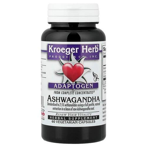 크로거 호스 Kroeger Herb Co, 아슈와간다, 베지 캡슐 60정 상품 이미지