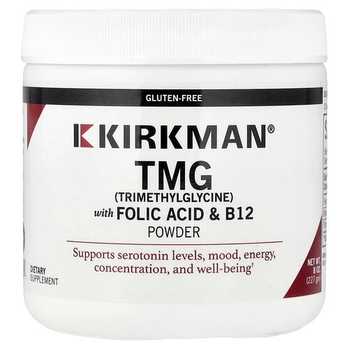 컬크맨 랩 Kirkman Labs, 트라이메틸글라이신, 엽산 및 B12 분말 함유, 227g(8oz) 상세 이미지