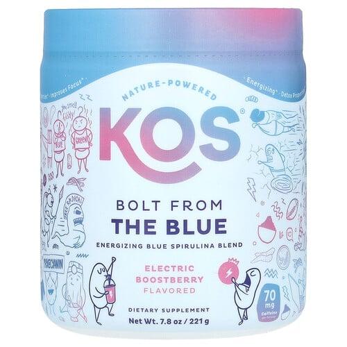 KOS, bolt From The Blue, 에너자이징 블루 스피룰리나 혼합물, 일렉트릭 부스트베리, 221g(7.8oz) 상품 이미지