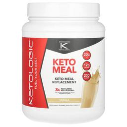 케토 로직 KetoLogic, KetoMeal, 식사 대용, 바닐라, 816g(1.8lb)