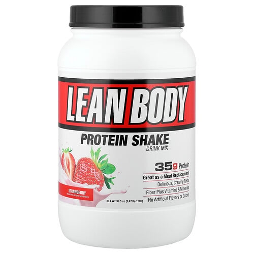 라브라다 뉴트리션 Labrada Nutrition, Lean Body®, 단백질 셰이크 드링크 믹스, 딸기맛, 1,120g(2.47lb) 상세 이미지