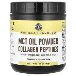 Left Coast Performance, 프리바이오틱 아카시아 섬유소 함유 MCT 오일 분말 콜라겐 펩타이드, 바닐라, 454g(1lb)