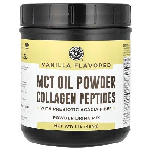 Left Coast Performance, 프리바이오틱 아카시아 섬유소 함유 MCT 오일 분말 콜라겐 펩타이드, 바닐라, 454g(1lb) 상품 이미지
