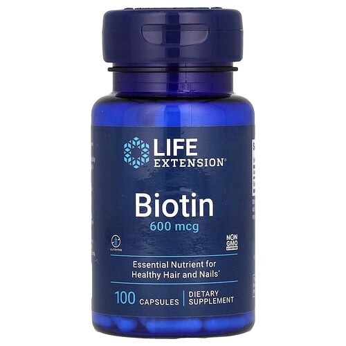 라이프 익스텐션 Life Extension, 비오틴, 600mcg, 캡슐 100정 상세 이미지