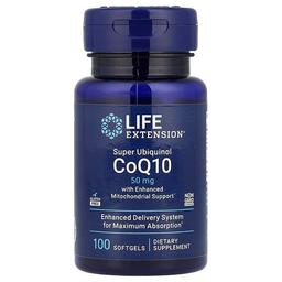 라이프 익스텐션 Life Extension, 미토콘드리아 지원이 향상된 슈퍼 유비퀴놀 코엔자임, 50 mg, 100 소프트젤