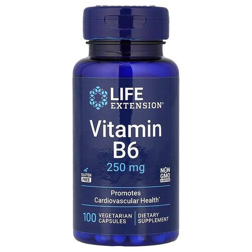라이프 익스텐션 Life Extension, 비타민B6, 250mg, 베지 캡슐 100정 상품 이미지