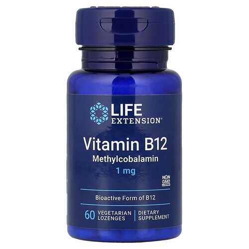 라이프 익스텐션 Life Extension, 비타민B12, 1mg, 식물성 사탕 정제 60정 상세 이미지