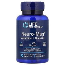 라이프 익스텐션 Life Extension, Neuro-Mag, 마그네슘 L-트레온산, 베지 캡슐 90정(캡슐당 48mg)