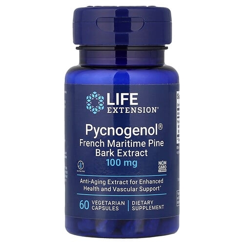 라이프 익스텐션 Life Extension, Pycnogenol, 프랑스 해송 껍질 추출물, 100mg, 베지 캡슐 60정 상세 이미지