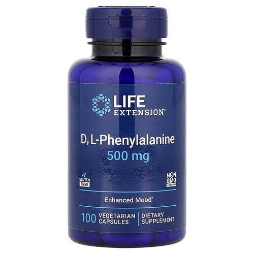 라이프 익스텐션 Life Extension, D, L-페닐알라닌, 500mg, 베지 캡슐 100정 상세 이미지