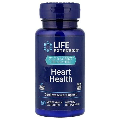 라이프 익스텐션 Life Extension, FLORASSIST® 프로바이오틱 하트 헬스, 베지 캡슐 60정(캡슐 1정당 74mg) 상품 이미지