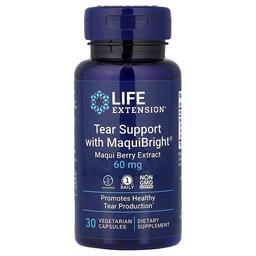 라이프 익스텐션 Life Extension, 티어 서포트 눈 건강 보조제, MaquiBright 함유, 마키베리 추출물, 60mg, 베지 캡슐 30정