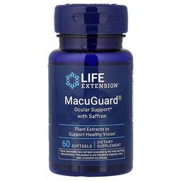 라이프 익스텐션 Life Extension, MacuGuard, 사프란 함유 안구 보조제, 소프트젤 60정