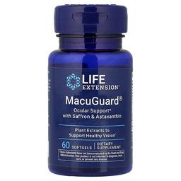 라이프 익스텐션 Life Extension, MacuGuard®, 사프란 & 아스타잔틴 함유 안구 보충제, 소프트젤 60정