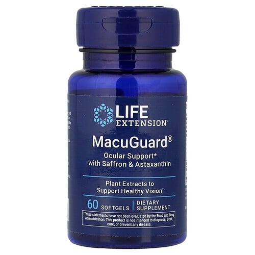 라이프 익스텐션 Life Extension, MacuGuard®, 사프란 & 아스타잔틴 함유 안구 보충제, 소프트젤 60정 상세 이미지
