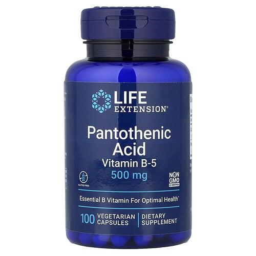 라이프 익스텐션 Life Extension, 판토텐산, 비타민B-5, 500mg, 베지 캡슐 100정 상품 이미지