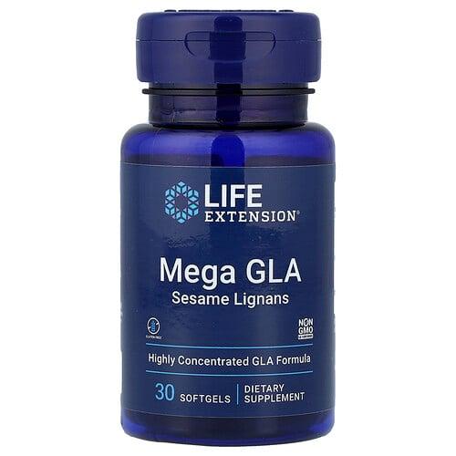 라이프 익스텐션 Life Extension, Mega GLA 참깨 리그난, 소프트젤 30정 상품 이미지