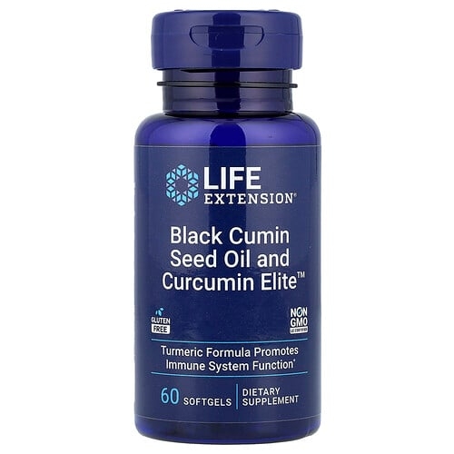 라이프 익스텐션 Life Extension, 블랙 커민 씨오일 및 Curcumin Elite™, 소프트젤 60정 상세 이미지
