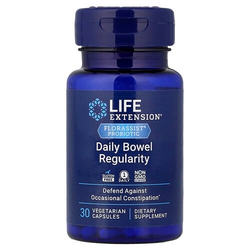 라이프 익스텐션 Life Extension, Florassist® 프로바이오틱, 규칙적인 배변 활동, 베지 캡슐 30정(캡슐 1정당 57.5mg) 상세 이미지
