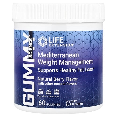 라이프 익스텐션 Life Extension, Gummy Science™, 지중해식 체중 관리, 천연 베리 맛, 구미젤리 60개 상세 이미지